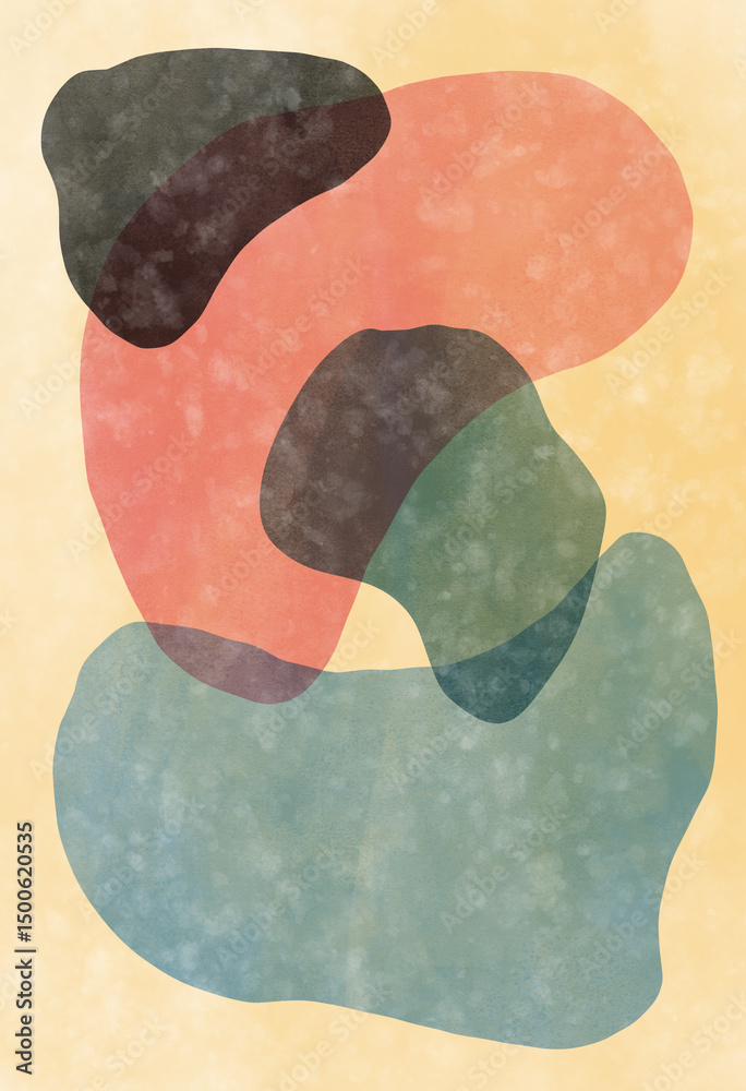 Wall mural abstract overlapping shapes colored background. abstract background for header poster banner backdro