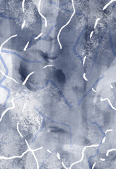 Indigo Dreamscape with Floating Strands. Abstract background for header poster banner backdrop design