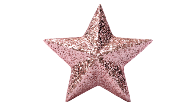 Glitter star festive decoration on black background