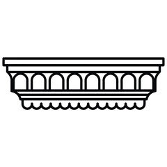 Classic Architectural Line Art Cornice Design Element