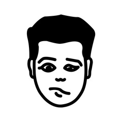 Vector solid black icon for face diplegia