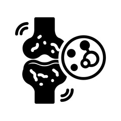 Vector solid black icon for Juvenile arthritis