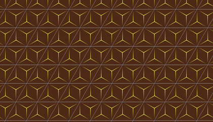 Abstract Gold Triangle Geometric Background design. Wooden wall with geometric triangular pattern close-up