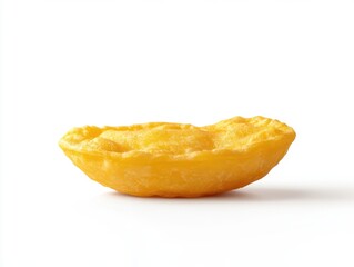 Single golden-yellow ravioli isolated on a white background, ideal for showcasing Italian cuisine, fresh pasta visuals, or detailed ravioli recipe illustrations with a clean look