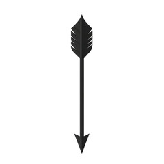Sleek Arrow with Soft Diffused Shadows in Charcoal Isolated on Transparent Background