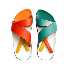 Trendy Slip On Beach Sandals with a Modern Design Isolated on Transparent Background