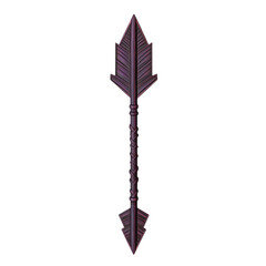 Contemporary Arrow with Structured Design in Dark V Isolated on Transparent Background