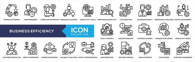 Business Efficiency Line Icon Collection