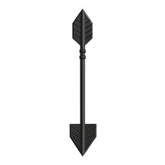 Sleek Arrow with a Modern Profile in Deep Charcoal Isolated on Transparent Background