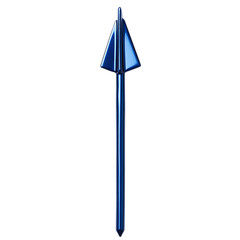 Modern Arrow with Crisp Edges in Cobalt Blue Isolated on Transparent Background