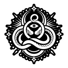 A glyph style icon of serpent symbol