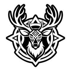 A solid style icon of deer symbol