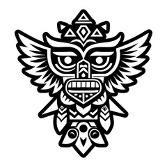A solid style icon of totem tattoo
