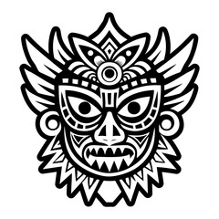 A filled style icon of spirit mask tattoo