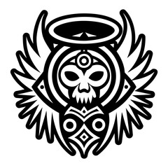 A glyph style icon of halo symbol