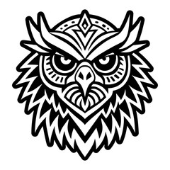 A filled style icon of hawk head tattoo