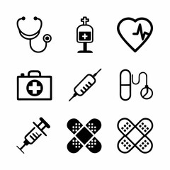 Create a bold, vector illustration of medical equipment, specifically an intravenous (IV) drip stand.  Focus on clean lines and strong contrasts.