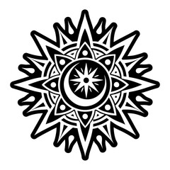A solid style icon of mystic moon symbol