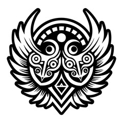 A glyph style icon of divine wings tattoo