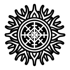 A filled style icon of rune tattoo