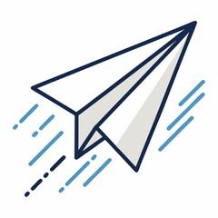 Create a vector illustration of a bold, stylized paper airplane icon, featuring thick black strokes and sharp angles.  Emphasis on clean lines and a modern aesthetic.