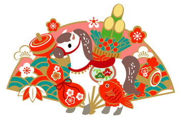 2026年午年の年賀状背景イラスト