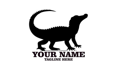 Crocodile vector illustration, crocodiles and alligators silhouette logo design. crocodile silhouette vector style illustration white background