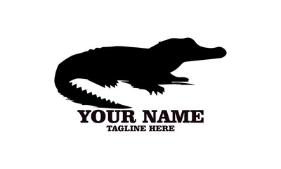Crocodile vector illustration, crocodiles and alligators silhouette logo design. crocodile silhouette vector style illustration white background