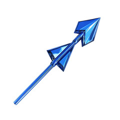 Bold Arrow with a Dynamic Sculpted Shape in Rich Sa Isolated on Transparent Background