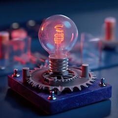 Conceptual display showcasing futuristic technology breakthroughs in digital and system design.