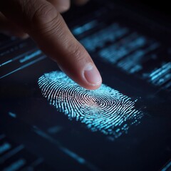 Advanced fingerprint scanning technology for measuring and verifying biometric data on digital interfaces.