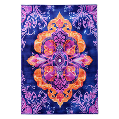 Luxurious Beach Towel with Large Ornate Decorative Isolated on Transparent Background