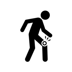 Simple Silhouette Knee Pain Medical Condition Human Figure Icon