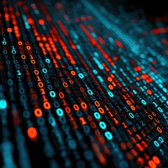 Digital representation of binary code, symbolizing the core language of computers and technology.