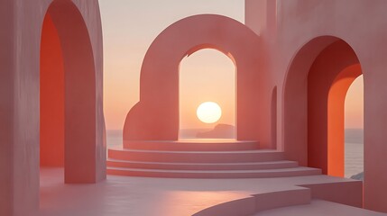 Sunset arches,  modern architecture