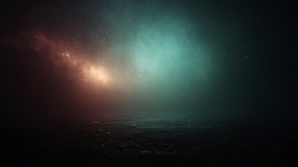 Fototapeta premium Grunge space backdrop, with stars and dark sea