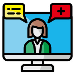 Online Consultation  Icon Element For Design