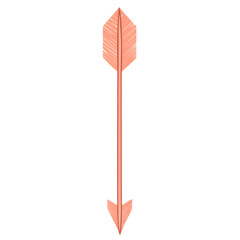 Modern Arrow with a Bold Silhouette in Gentle Coral Isolated on Transparent Background