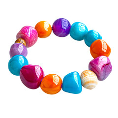 Bold Bracelet with Oversized Irregular Beads Isolated on Transparent Background
