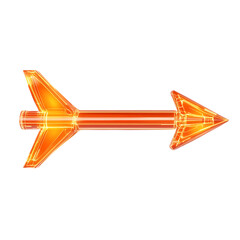Futuristic Arrow with High Definition Precision in Orange Isolated on Transparent Background