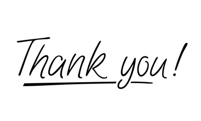 Elegant handwritten Thank You. message, perfect for greeting cards, invitations, or any design needing a personal touch
