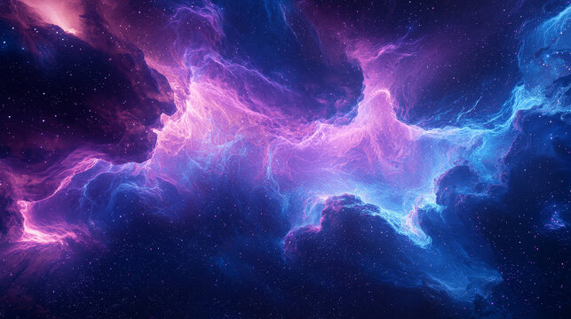 Abstract background in blue and purple neon glow colors. Speed of light in galaxy. Explosion in universe. Space background for event, party, carnival, celebration, anniversary or other. 3D ren