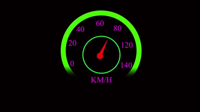 Speedometer icon, high performance racing increase and decrease animation. car dashboard concept.