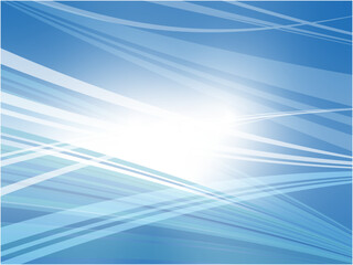 曲線と光が織りなす青色系ウェーブ背景