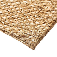 Modern Eco Straw Mat with a Natural Woven Texture Isolated on Transparent Background
