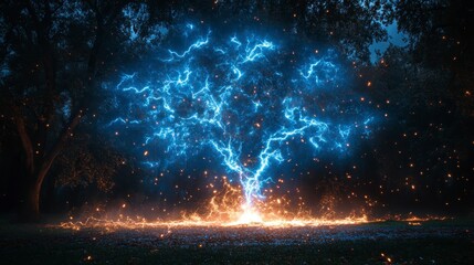 Glowing energy tree