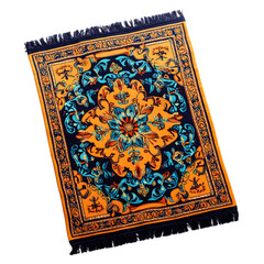 Luxurious Beach Towel with Intricate Orname Pattern Isolated on Transparent Background