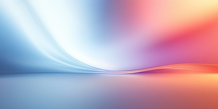 Futuristic abstract background. Cyberpunk neon color tone. Soft smooth light, abstract shape, curve line, fade color gradient. Nobody empty space in modern room suit for future technology background.