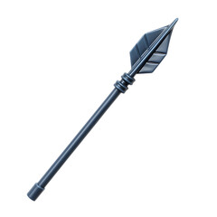 Modern Arrow with Precise Angles in Midnight Blue Isolated on Transparent Background