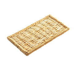 Elegant Minimalist Straw Beach Mat with a Classic W Isolated on Transparent Background